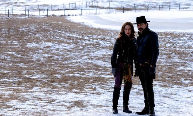 Wynonna Earp played by Melanie Scrofano and Doc Holliday, played by Tim Rozon, stars on Wynonna Earp Season 4 Episode 5