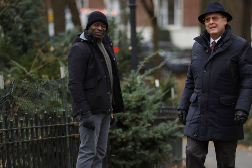 THE BLACKLIST -- "The Fribourg Confidence (#140)" Episode 805 -- (Pictured: (l-r) Gregory Korostishevsky as Vlad Cvetko, James Spader as Raymond "Red" Reddington -- (Photo by: Will Hart/NBC)