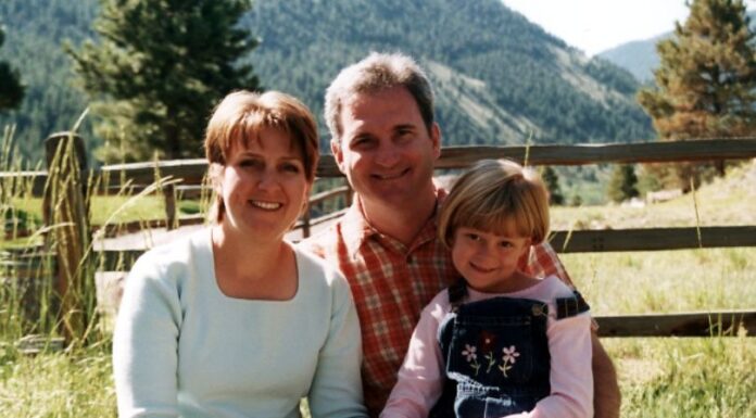 Michael Bagg with his wife and daughter