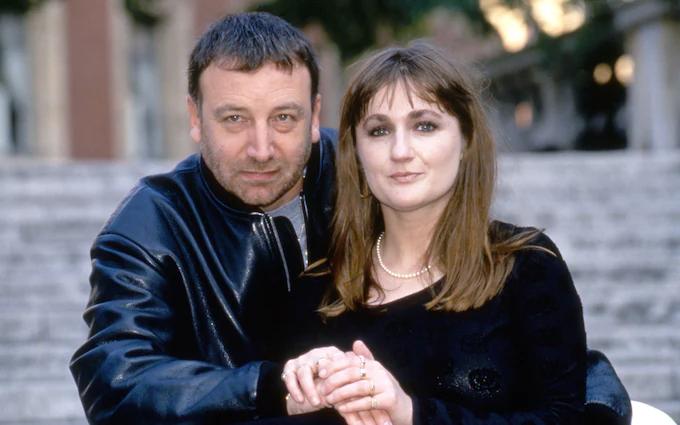 Caroline Aherne and her husband- 